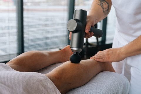 Picture of a patient getting leg pain treatment in Long Island, NY